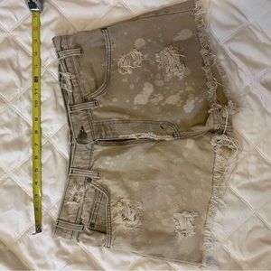 Acid wash jean shorts